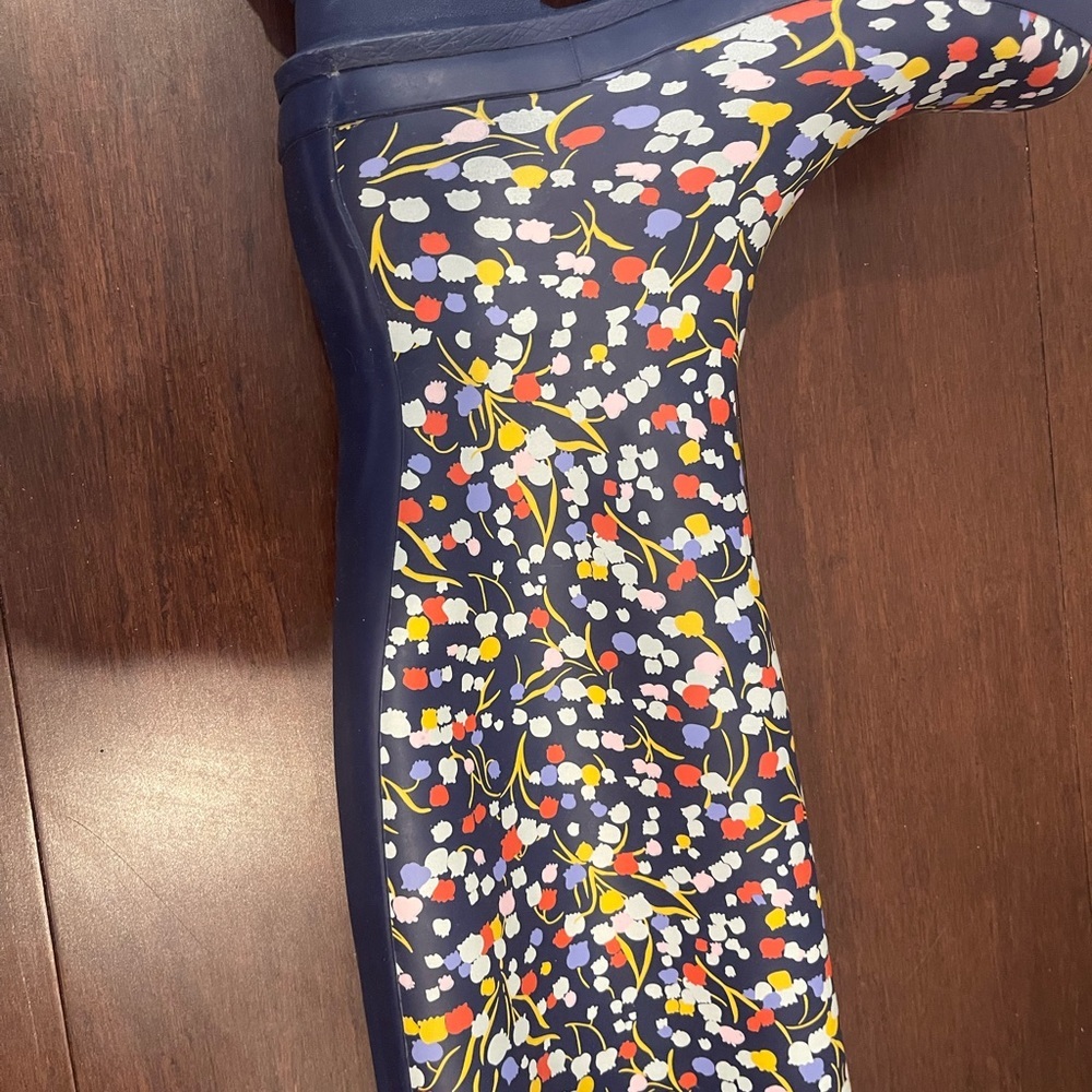 nwot/nwob anthropologie navy floral Women's Rain Boots 7 - Picture 10 of 16